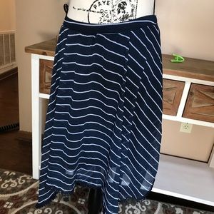 Abercrombie kids blue striped high low skirt